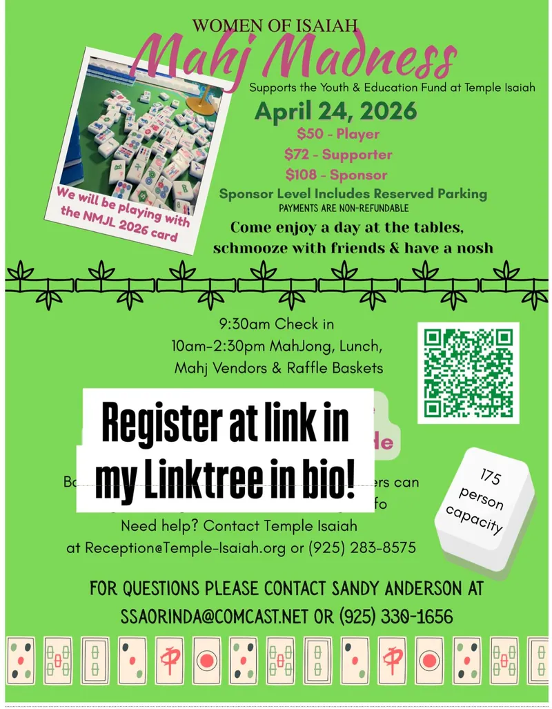I’m excited to be on the committee for this fun day of mahjong  on April 24th- a fundraiser to benefit youth programm...