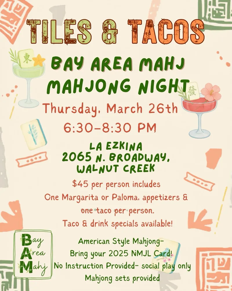 Registration is open! Join me for a fun night of mahjong and yummy food & drinks! Link in Bio to register