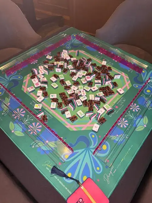 Leopard-print mahjong tiles