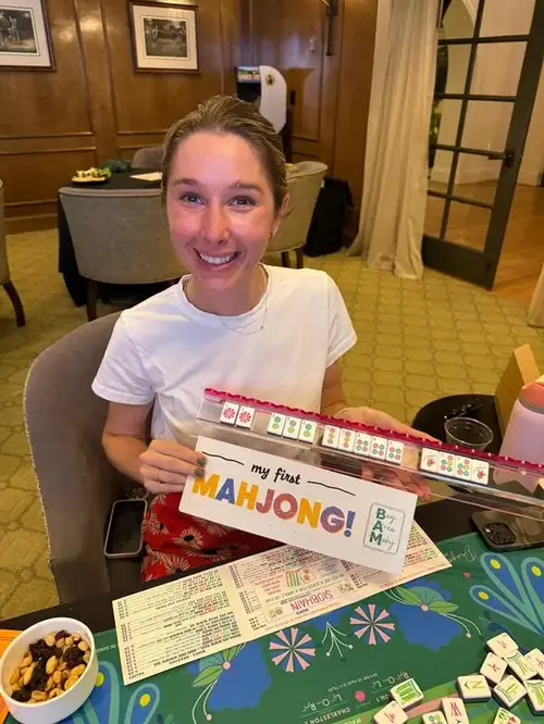 Student celebrates first mahjong